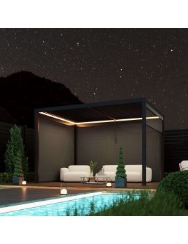 SkyLUX Pergola 4m x 3m Rectangluar Pergola With LED Lighting