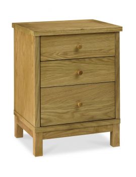 BENTLEY DESIGNS ATLANTA OAK 3 DRAWER NIGHTSTAND