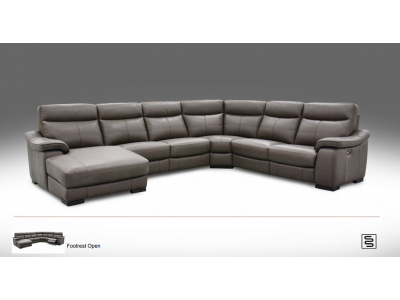 Roma Leather Large Corner Power, Leather Electric Recliner Chaise Corner Sofa