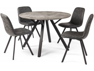 Tetro Round Dining Table 4 Chairs, Round Dinning Table And Chairs